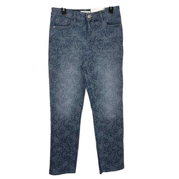 Liz Claiborne Denim - Liz Claiborne Lana Straight Leg Jeans 8 High Rise Blue Paisley Denim NWT Boho